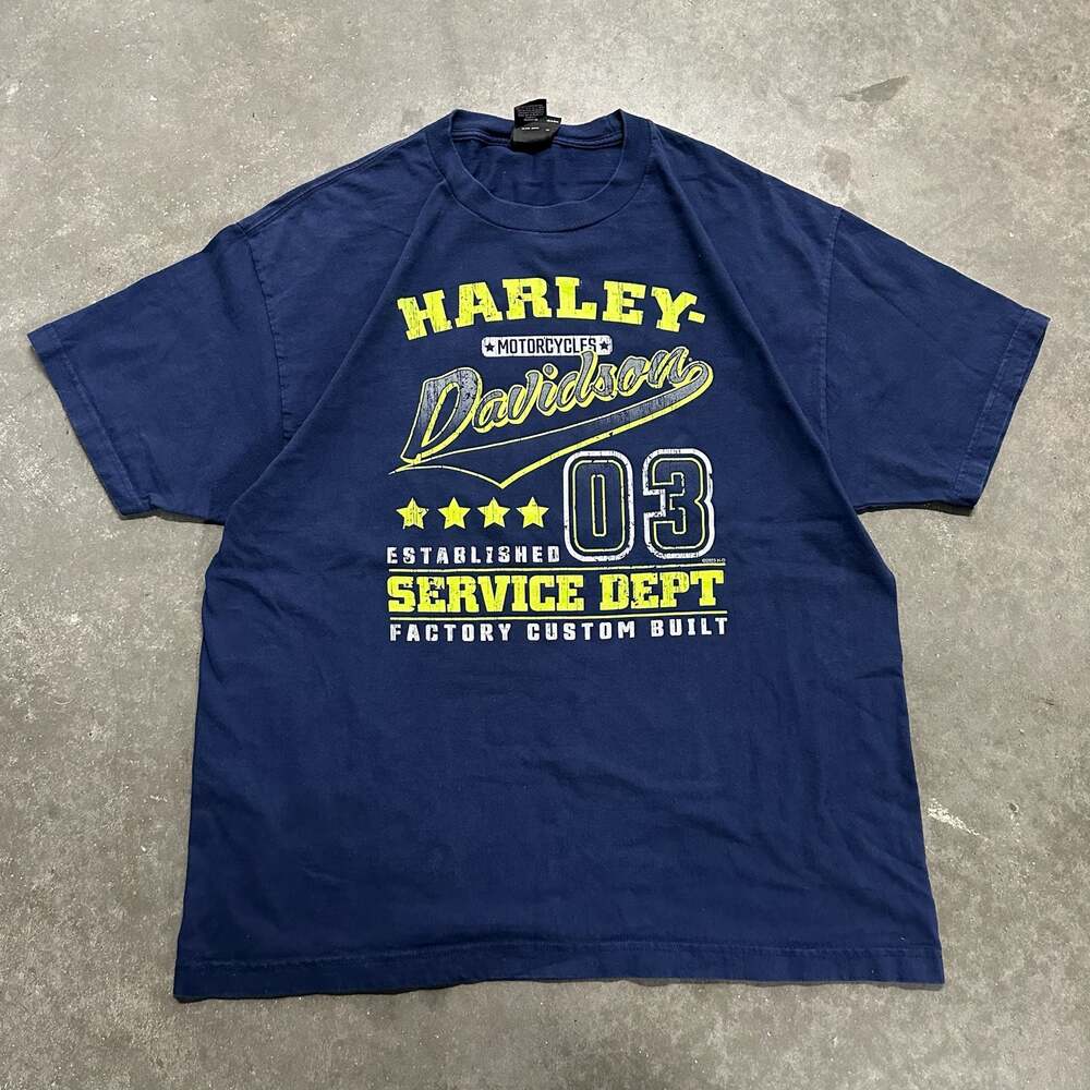 Harley Davidson Golden Colorado Avalanche Service Dept T-Shirt Men's XL Blue
